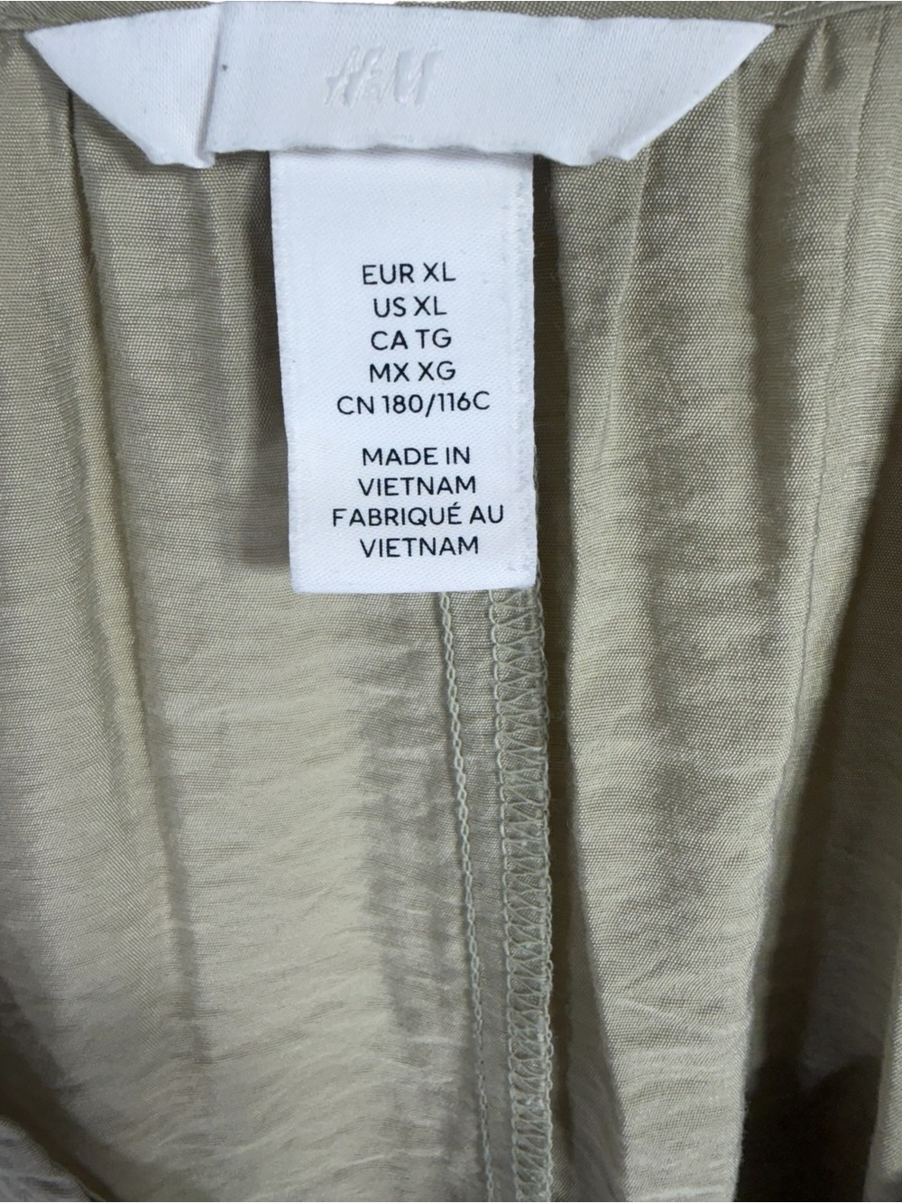 H&M Light Sage V-Neck Long Sleeve Women's Top/Dress SIZE XL - Picture 2 of 12